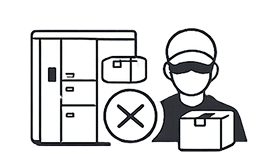 宅配ボックスと不審者対策のイラスト