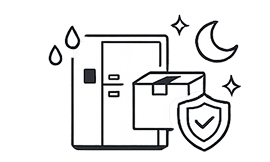 荷物保護と宅配ボックスのイラスト