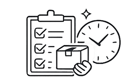 再配達削減と時計のイラスト