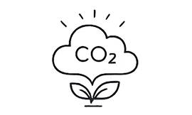 CO2削減を表す植物のイラスト
