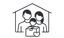 家族を守るホームセキュリティイラスト